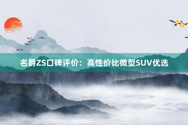 名爵ZS口碑评价：高性价比微型SUV优选